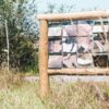 Natuurlijke speelplekken met educatieve waarde | 2 Afbeelding van een educatieve blokkenwand met een eikelmuis aan de ene kant en een veldmuis aan de andere kant.