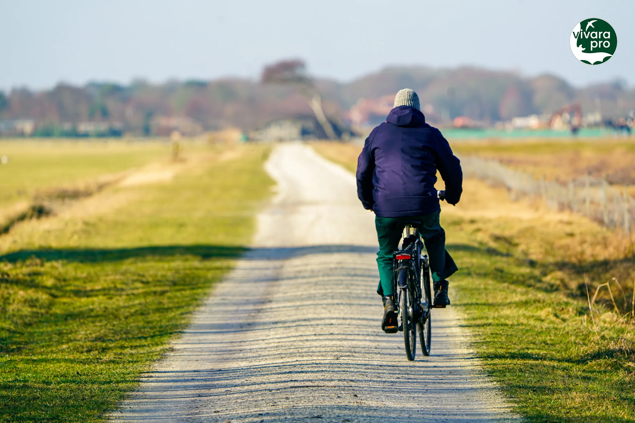 Fietsende_Man_Weg Afbeelding van een fietsende man op een weg.